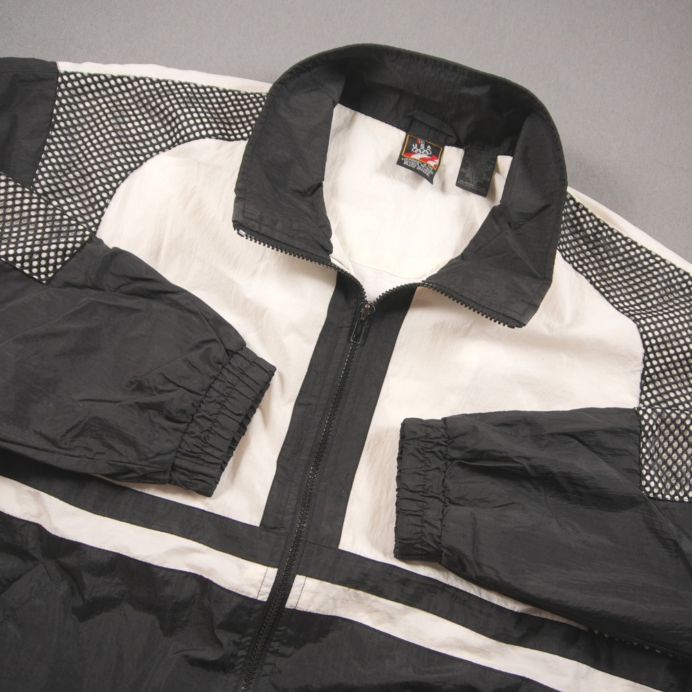 Vintage USA Olympic JCPenney Mesh Panel Men Jacket L Windbraker Oversize Retro
